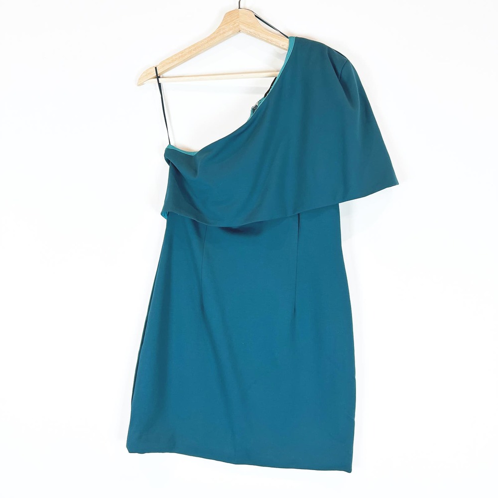 Lavish Alice Teal One-Shoulder Mini Dress